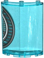 Cylinder Quarter 4 x 4 x 6 with Silver Stripes and White, Silver and Black Half Circles Pattern (Sticker) - Set 76038