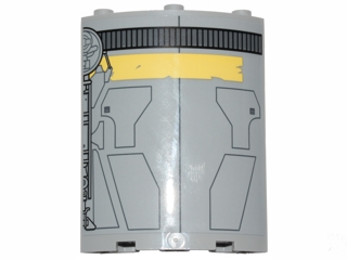 Cylinder Quarter 4 x 4 x 6 with SW Droid Escape Pod Pattern 2 (Sticker) - Set 75136