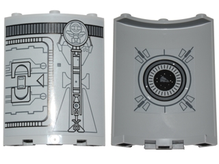 Cylinder Quarter 4 x 4 x 6 with SW Droid Escape Pod Pattern 4 Outside and Round Window and Star Destroyer Pattern Inside (Stickers) - Set 75136