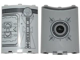 Cylinder Quarter 4 x 4 x 6 with SW Droid Escape Pod Pattern 4 Outside and Round Window and Star Destroyer Pattern Inside (Stickers) - Set 75136