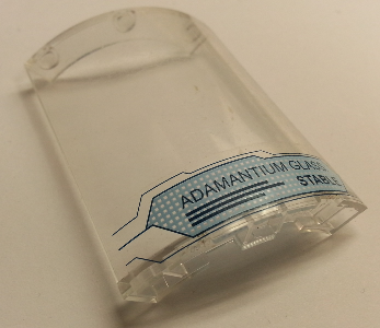 Cylinder Quarter 4 x 4 x 6 with 'ADAMANTIUM GLASS: STABLE' Pattern (Sticker) - Set 76018