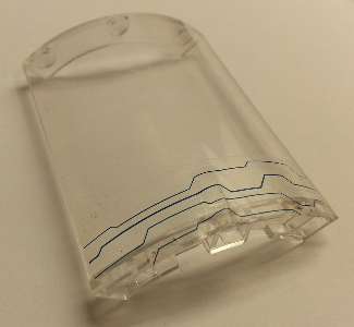 Cylinder Quarter 4 x 4 x 6 with Stepped Lines Pattern (Sticker) - Set 76018