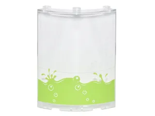 Cylinder Quarter 4 x 4 x 6 with Lime Liquid with Splashes and Bubbles Pattern (Sticker) - Set 76035