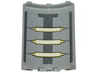 Cylinder Quarter 4 x 4 x 6 with SW Naboo Reactor Shaft Pattern on Inside (Sticker) - Set 75169