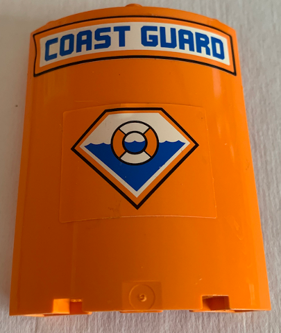 Cylinder Quarter 4 x 4 x 6 with 'COAST GUARD' and Logo Pattern (Stickers) - Set 4210