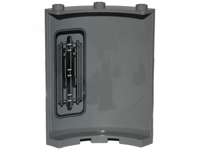 Cylinder Quarter 4 x 4 x 6 with SW Pipes and Wall Ornament Pattern on Inside Model Right Side (Sticker) - Set 75216