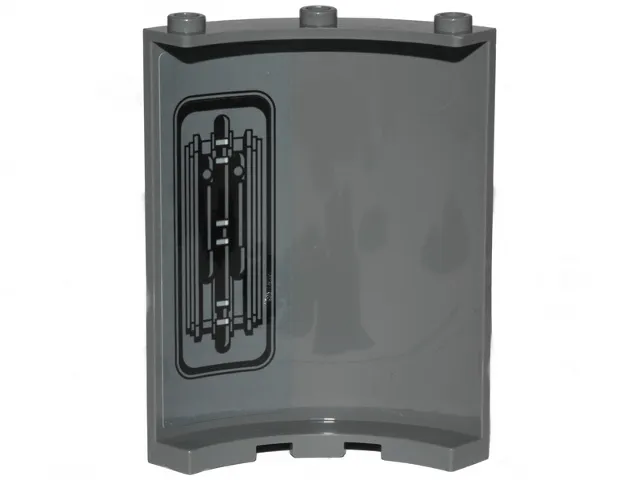 Cylinder Quarter 4 x 4 x 6 with SW Pipes and Wall Ornament Pattern on Inside Model Right Side (Sticker) - Set 75216