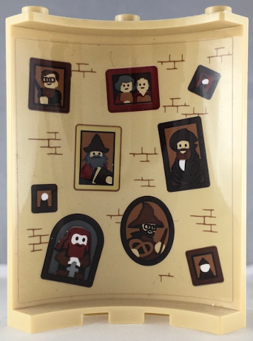 Cylinder Quarter 4 x 4 x 6 with Bricks and Nine Portraits Pattern on Inside (Sticker) - Set 71043