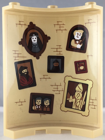 Cylinder Quarter 4 x 4 x 6 with Bricks and Seven Portraits Pattern on Inside (Sticker) - Set 71043