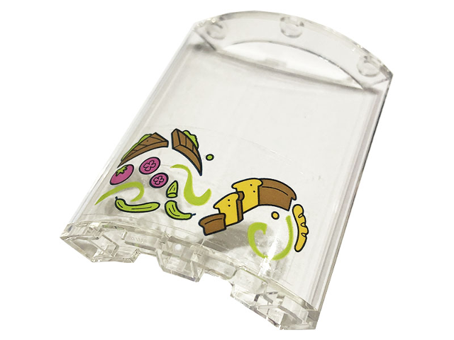 Cylinder Quarter 4 x 4 x 6 with Sandwiches, Tomatoes, Cucumbers, Baguette and Bread Pattern (Sticker) - Set 41444