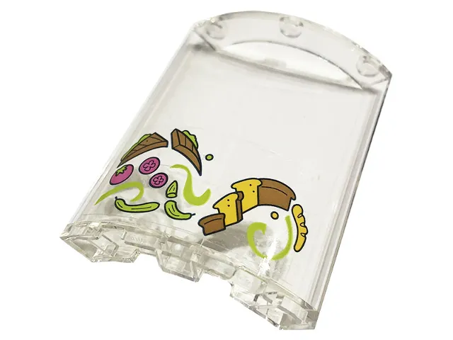 Cylinder Quarter 4 x 4 x 6 with Sandwiches, Tomatoes, Cucumbers, Baguette and Bread Pattern (Sticker) - Set 41444