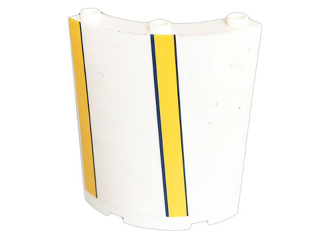 Cylinder Quarter 4 x 4 x 6 with Bright Light Orange Stripes Pattern Model Left Side (Sticker) - Set 41232