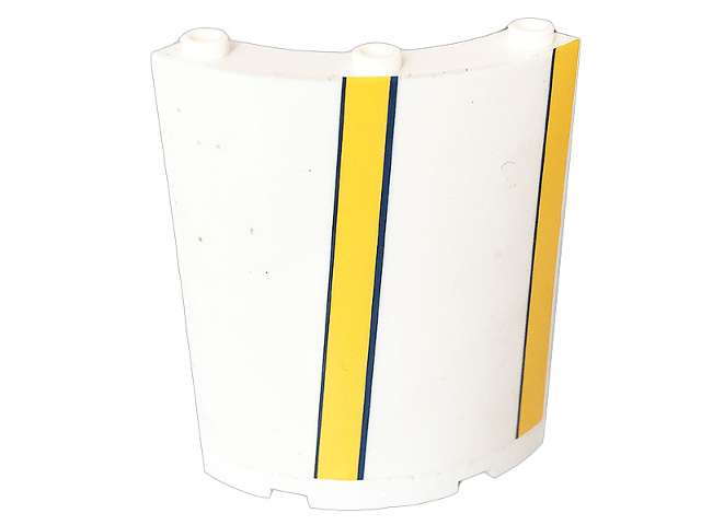 Cylinder Quarter 4 x 4 x 6 with Bright Light Orange Stripes Pattern Model Right Side (Sticker) - Set 41232