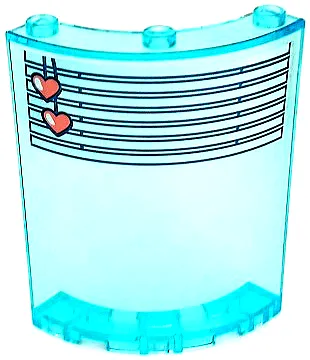 Cylinder Quarter 4 x 4 x 6 with White Venetian Blinds, Straight with Coral Hearts Drawstring Pattern (Sticker) - Set 41394