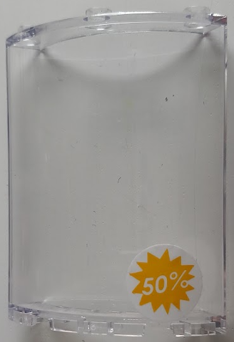 Cylinder Quarter 4 x 4 x 6 with White '50%' Discount on Yellow Star Pattern Model Left Side (Sticker) - Set 41450