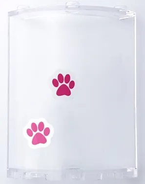 Cylinder Quarter 4 x 4 x 6 with Dark Pink Paw Prints Pattern Model Left Side (Stickers) - Set 41691