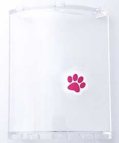 Cylinder Quarter 4 x 4 x 6 with Dark Pink Paw Print Pattern Model Right Side (Sticker) - Set 41691