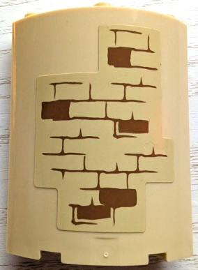 Cylinder Quarter 4 x 4 x 6 with Bricks and Medium Nougat Mortar Pattern (Sticker) - Set 75969
