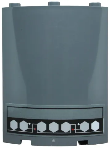Cylinder Quarter 4 x 4 x 6 with Elevator Indicator Panel with White and Silver Hexagons and Red Lights Pattern (Sticker) - Set 75159