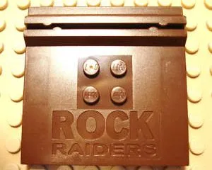 Tile, Modified 6 x 6 x 2/3 with 4 Studs and Debossed Rock Raiders Logo