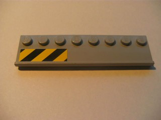 Plate, Modified 2 x 8 with Door Rail with Black and Yellow Danger Stripes on Left Pattern (Sticker) - Set 7633
