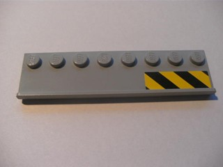 Plate, Modified 2 x 8 with Door Rail with Black and Yellow Danger Stripes on Right Pattern (Sticker) - Set 7633