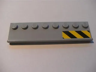 Plate, Modified 2 x 8 with Door Rail with Black and Yellow Danger Stripes on Right Pattern (Sticker) - Set 7633
