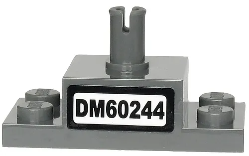 Brick, Modified 2 x 4 with Pin on Top and Side Cutouts with 'DM60244' Pattern (Sticker) - Set 60244