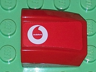 Slope, Curved 2 x 2 Lip with Vodafone Pattern Left (Sticker) - Sets 8654 / 8375