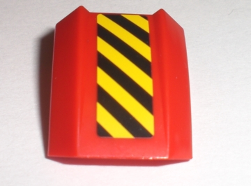 Slope, Curved 2 x 2 Lip with Black and Yellow Danger Stripes Pattern Left (Sticker) - Set 7733