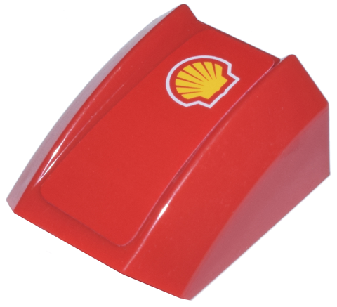 Slope, Curved 2 x 2 Lip with Shell Logo Pattern Model Left Side (Sticker) - Sets 8375 / 8654 / 8672 / 8673