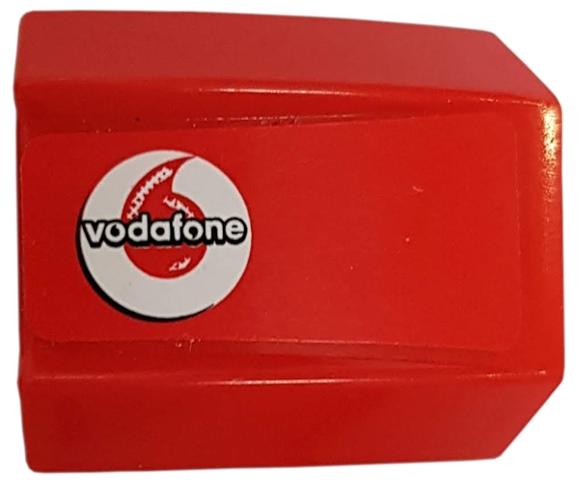 Slope, Curved 2 x 2 Lip with Vodafone Logo Pattern Left (Sticker) - Sets 8672 / 8673