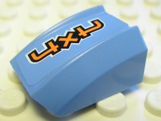 Slope, Curved 2 x 2 Lip with Orange '4x4' Pattern, Model Left (Sticker) - Set 8657