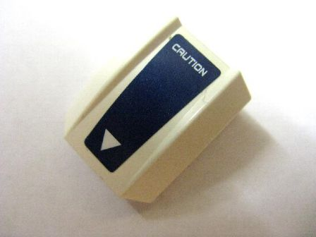 Slope, Curved 2 x 2 Lip with 'CAUTION' and Small Triangle White on Dark Blue Pattern (Sticker) - Set 8103