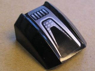 Slope, Curved 2 x 2 Lip with Black and Silver Pattern (Sticker) - Set 8132