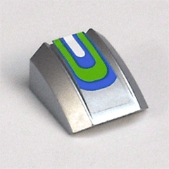 Slope, Curved 2 x 2 Lip with Blue, Lime and White Curved Lines Pattern (Sticker) - Set 8663