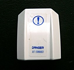 Slope, Curved 2 x 2 Lip with 'DANGER JET EXHAUST' and Exclamation Mark Pattern (Stickers) - Set 7705