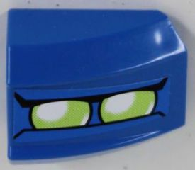 Slope, Curved 2 x 2 Lip with Lime Double Headlights Pattern Model Left Side (Sticker) - Set 8118