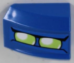 Slope, Curved 2 x 2 Lip with Lime Double Headlights Pattern Model Right Side (Sticker) - Set 8118