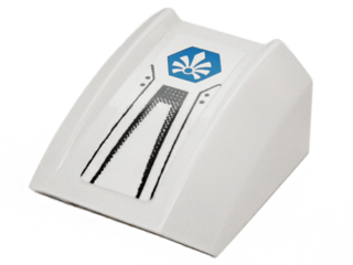 Slope, Curved 2 x 2 Lip with Black Lines and Blue Chima Logo Pattern (Sticker) - Set 70010