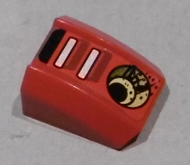 Slope, Curved 2 x 2 Lip with Exhaust Outlet and Dirt and Black and White Stripes Pattern Model Left Side (Sticker) - Set 8864