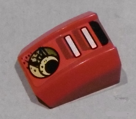 Slope, Curved 2 x 2 Lip with Exhaust Outlet and Dirt and Black and White Stripes Pattern Model Right Side (Sticker) - Set 8864