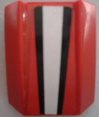 Slope, Curved 2 x 2 Lip with Red, Black and White Stripes Pattern (Sticker) - Set 8863