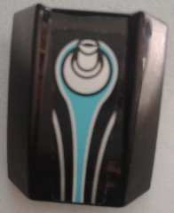 Slope, Curved 2 x 2 Lip with Silver Fitting and Medium Azure Trim Line Pattern (Sticker) - Set 70164