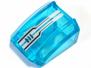 Slope, Curved 2 x 2 Lip with Silver and Black Circuitry Pattern (Sticker) - Set 70165