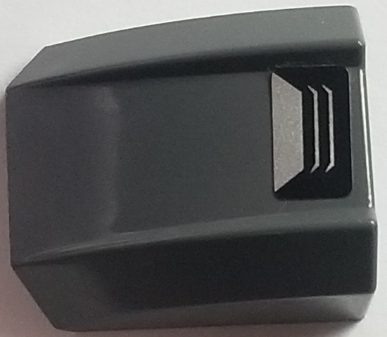 Slope, Curved 2 x 2 Lip with Silver Trapezoid and Vents on Black Background Pattern (Sticker) - Set 7802