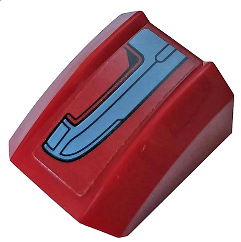 Slope, Curved 2 x 2 Lip with Dark Bluish Gray Armor Plate Pattern Model Right Side (Sticker) - Set 76104