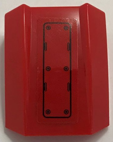 Slope, Curved 2 x 2 Lip with Black Panel and Rivets on Red Background Pattern (Sticker) - Set 60222