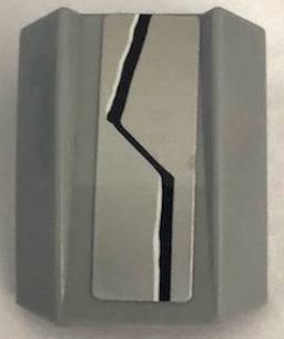 Slope, Curved 2 x 2 Lip with Silver Armor Plates with Black and White Zigzag Lines Pattern Model Right Side (Sticker) - Set 75973