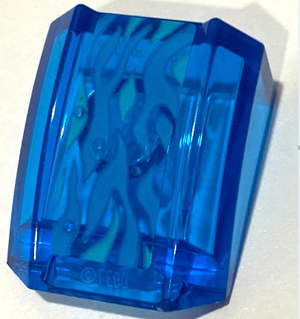 Slope, Curved 2 x 2 Lip with Dark Azure and Medium Azure Water Pattern (Sticker) - Set 76129